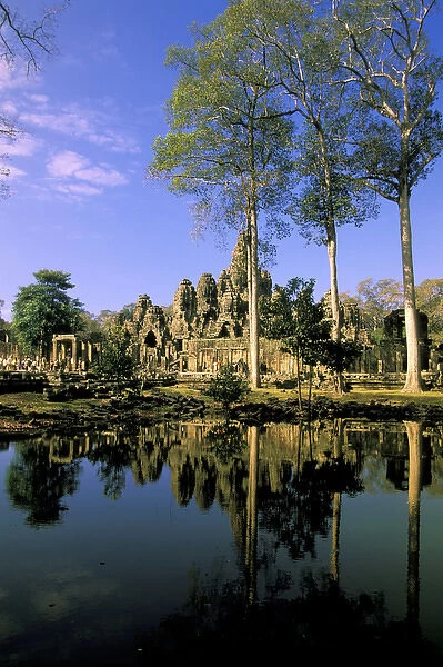 Asia, Cambodia, Siem Reap. Angkor Thom, view of the Bayon