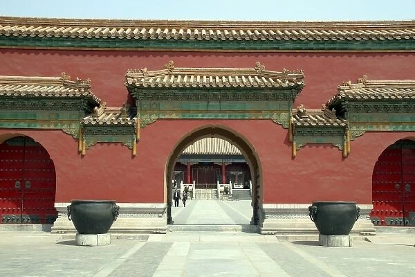 Asia, China, Beijing. Gateway arch of Forbidden Palace