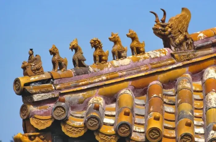 Framed Print : Asia, China, Beijing. Small dragon sculptures adorn the tile roofs of the Forbidden City Framed Print : Asia, China, Beijing. Small dragon sculptures adorn the tile roofs of the Forbidden City