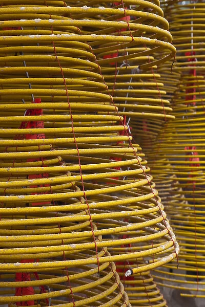 Asia, China, Macau. Coils of incense at the A-Ma Temple, the oldest temple in Macau