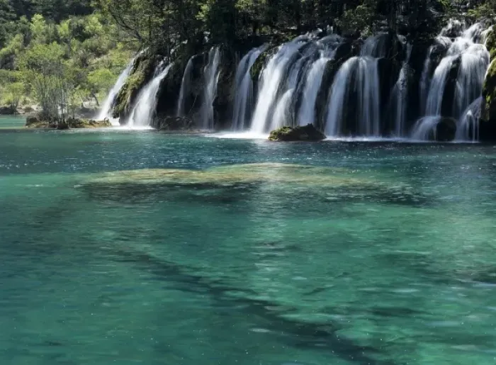 Framed Print : Asia, China, Sichuan Province, Jiuzhaigou National Scenic Area. Clear torquise water Framed Print : Asia, China, Sichuan Province, Jiuzhaigou National Scenic Area. Clear torquise water
