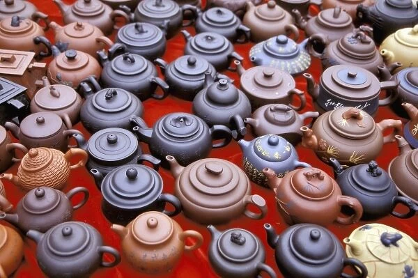 Asia, China, Xian. Traditional Chinese tea pots