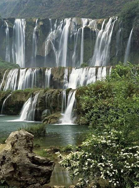 Asia, China, Yunnan Province, Qujing, Luoping County. Jiulong (Nine dragon) waterfall
