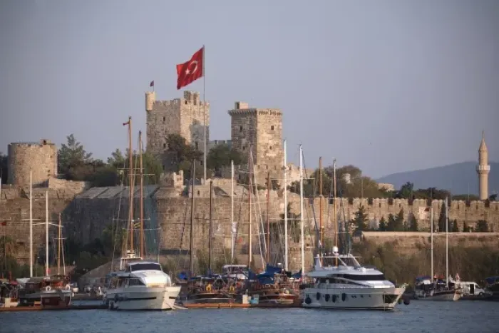 Framed Print : Asia, Europe, Turkey, Bodrum. Castle of St. Peter aka Bodrum Castle