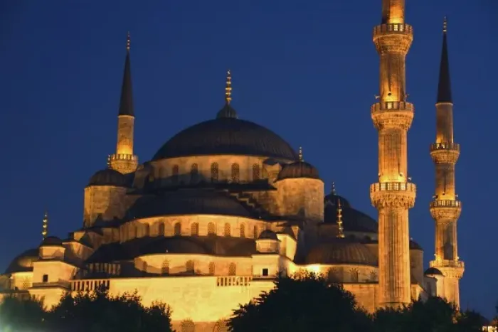 Framed Print : Asia, Europe, Turkey, Istanbul. The night view of Blue Mosque Framed Print : Asia, Europe, Turkey, Istanbul. The night view of Blue Mosque