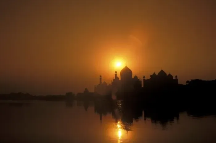 Framed Print : Asia, India, Agra. Taj Mahal on Yamuna