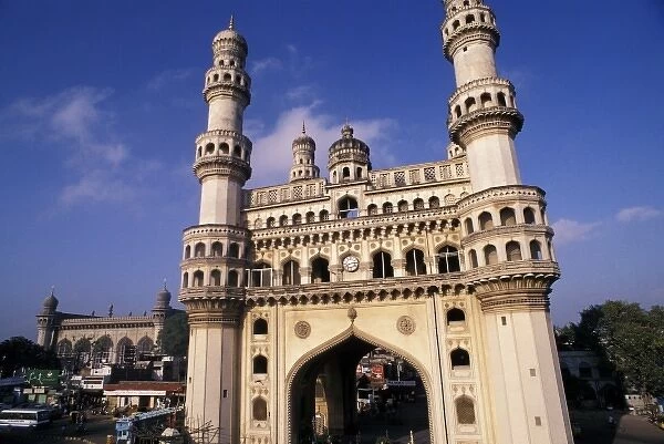 Asia, India, Hyderabad. Chaminar, triumphal arch, Mecca Masjid
