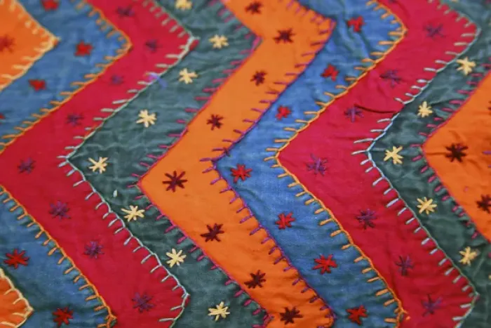 Framed Print : Asia, India. Jaipur. Traditional Indian Textile
