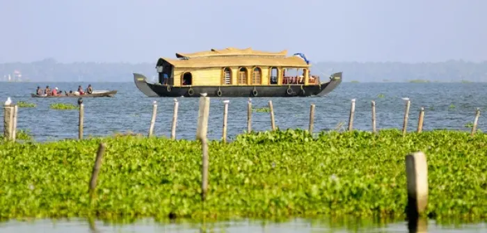 Framed Print : Asia, India, Kerala (Backwaters). A houseboat on Kumarakom Lake Framed Print : Asia, India, Kerala (Backwaters). A houseboat on Kumarakom Lake
