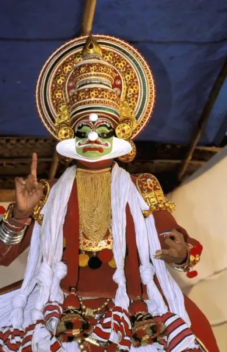 Framed Print : Asia, India, Kerala, Vininjam. Kathakali dancer