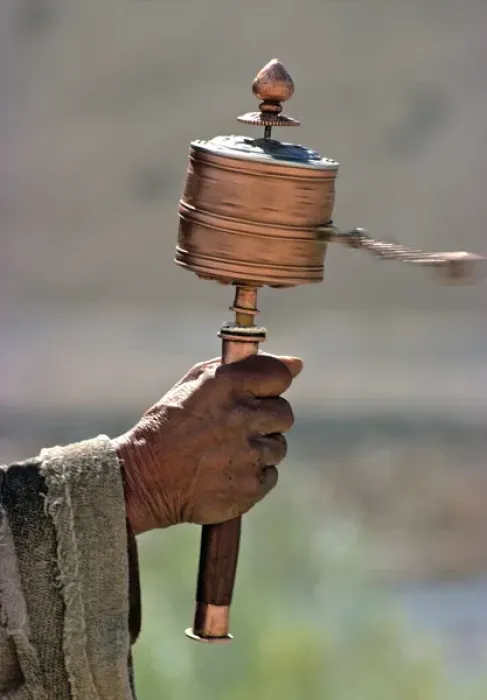 Framed Print : Asia, India, Ladakh, Mulbeck. Prayer wheels send prayers to heaven in Mulbeck in Framed Print : Asia, India, Ladakh, Mulbeck. Prayer wheels send prayers to heaven in Mulbeck in