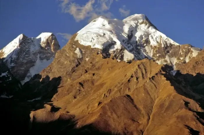 Framed Print : Asia, India, Ladakh, Padum. Late light illuminates the snowy tops of the Himalayas