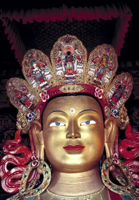 Framed Print : Asia, India, Ladakh, Thikse. The Buddha at Thikse Gompa in Ladakh, India, has an Framed Print : Asia, India, Ladakh, Thikse. The Buddha at Thikse Gompa in Ladakh, India, has an