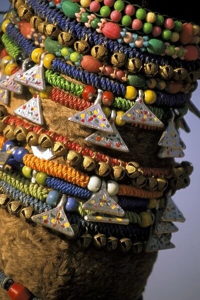 Asia, India, Pushkar. Camels necklaces, Pushkar Camel Festival