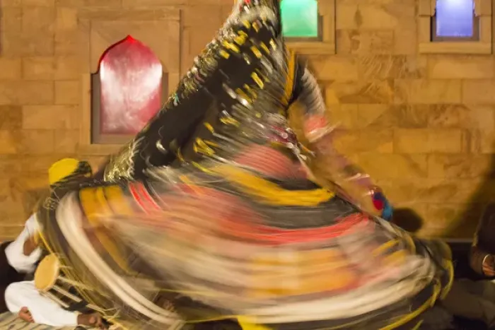 Framed Print : Asia, India, Rajasthan, Jaipur, Folk dancers and musicians. Editorial Only