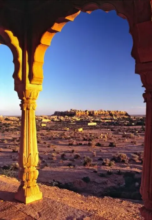 Framed Print : Asia, India, Rajasthan, Jaisalmer. The view from the cenotaphs near Jaisalmer in Rajasthan Framed Print : Asia, India, Rajasthan, Jaisalmer. The view from the cenotaphs near Jaisalmer in Rajasthan