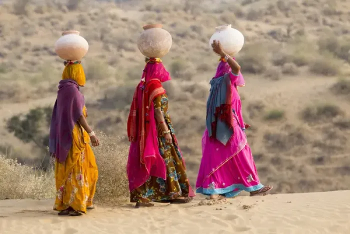 Framed Print : Asia, India, Rajasthan, Manvar, desert, sand dunes