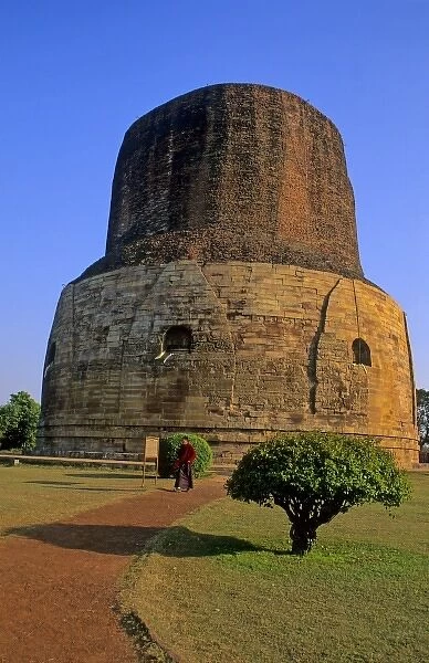 Asia; India; Sarnath. Dharmekh Stupa