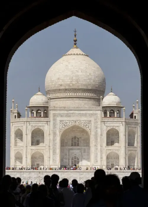 Framed Print : Asia, India. Taj Mahal entry gate, the Royal Gate with people in silhouette Framed Print : Asia, India. Taj Mahal entry gate, the Royal Gate with people in silhouette