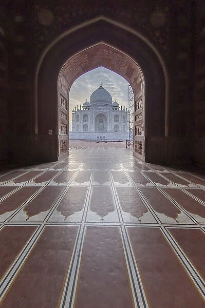 Asia. India. View of the Taj Mahal in Agra, a tomb built by Shah Jahan for his favorite wife