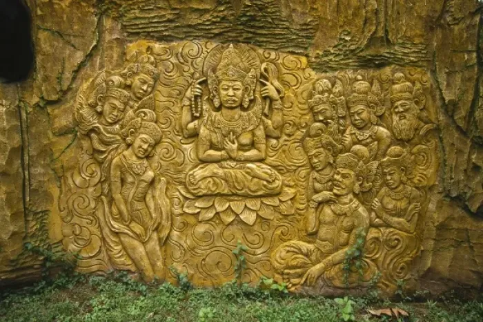 Framed Print : Asia, Indonesia, Bali. Ornate Hindu sculpure Framed Print : Asia, Indonesia, Bali. Ornate Hindu sculpure
