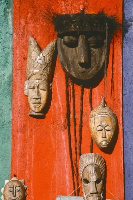 Framed Print : Asia, Indonesia, Bali, Ubud. Balinese masks Framed Print : Asia, Indonesia, Bali, Ubud. Balinese masks