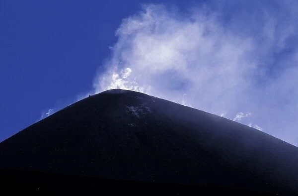Asia, Indonesia, Krakatau Volcano. Steam coming from volcano dome