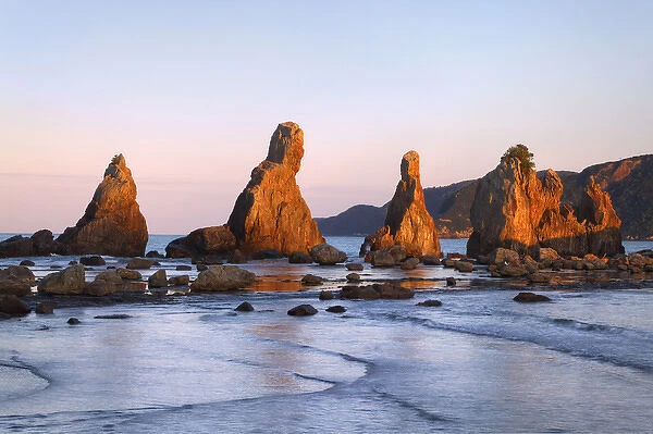 Asia, Japan, Kushimoto. View of Hashiguiiwa Rocks on ocean shore