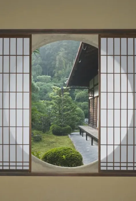 Framed Print : Asia, Japan, Kyoto, Sesshuji Temple, Tea House Windo Framed Print : Asia, Japan, Kyoto, Sesshuji Temple, Tea House Windo