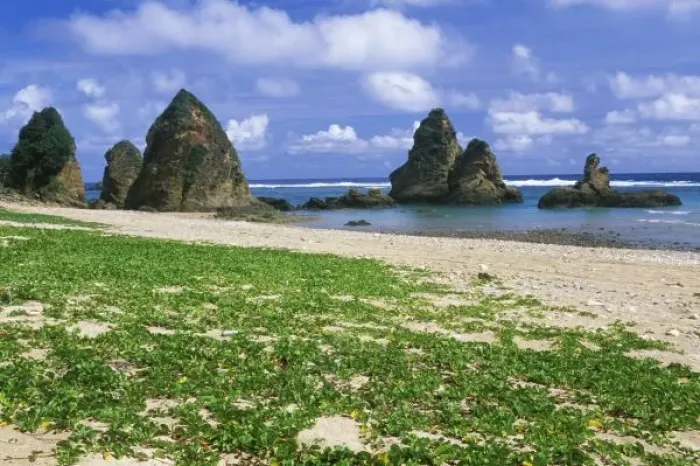 Framed Print : Asia, Japan, Okinawa, Yambaru Coastline, Sea Stacks