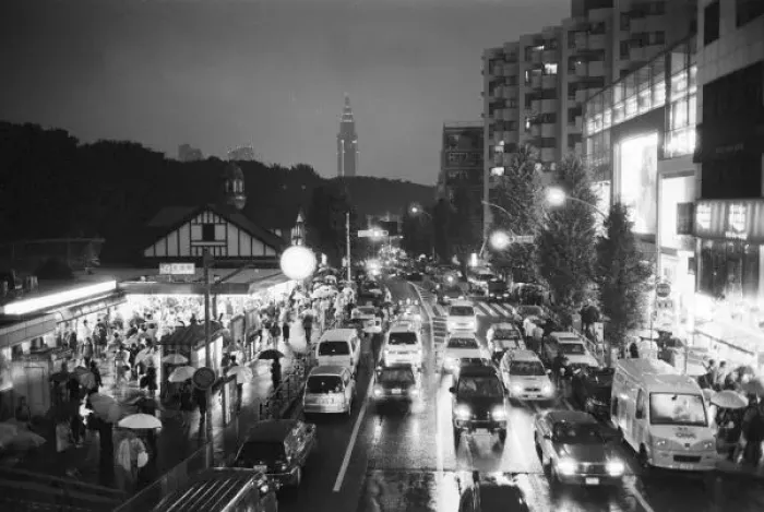 Framed Print : Asia, Japan, Tokyo. Evening, Harajuku Station, Harajuku