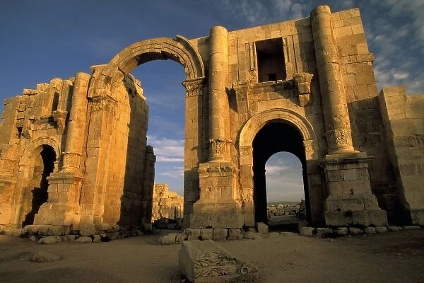 Asia, Jordan, Jerash. Arch of Triumph, honoring Hadrian
