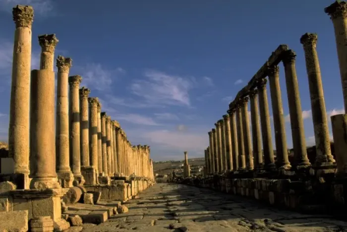 Framed Print : Asia, Jordan, Jerash. Chariot ruts in street of Cardo Maximus Framed Print : Asia, Jordan, Jerash. Chariot ruts in street of Cardo Maximus