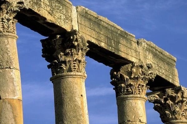 Asia, Jordan, Jerash. Columns detail of Cardo Mazimus