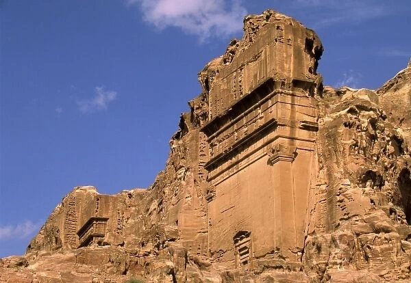 Asia, Jordan, Petra. Tomb of Aneshu Facade