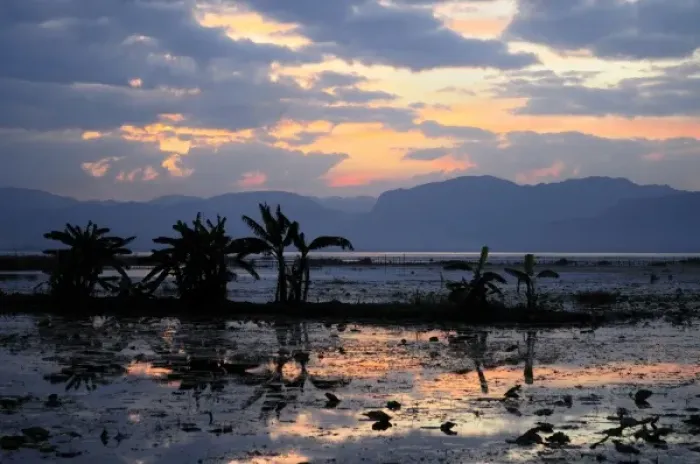 Framed Print : Asia, Myanmar (Burma), Lake Inle. Sunset over Lake Inle Framed Print : Asia, Myanmar (Burma), Lake Inle. Sunset over Lake Inle