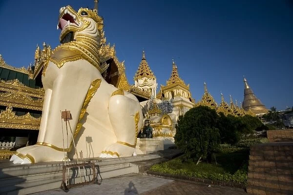 Asia, Myanmar, Yangon. Golden stupa of Shwedagon Pagoda