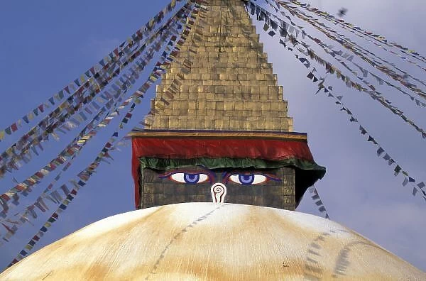 Asia, Nepal, Kathmandu. Bouddhanath Stupa