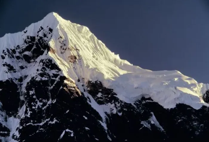 Framed Print : Asia, Nepal, Sagarmatha NP. First light hits Tawache Peak in Sagarmatha National Park