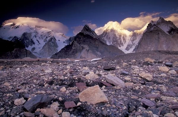 Asia, Pakistan, Karakoram Range, Broad and Gasherbrun Peaks
