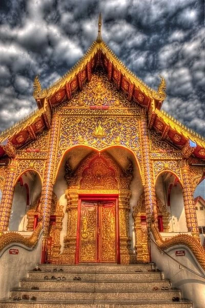 Asia; Thailand; Chiang Mai; Entrance To Temple