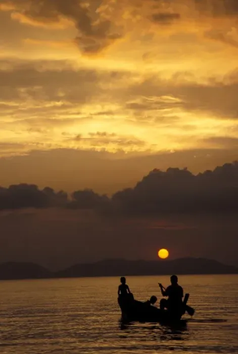 Framed Print : Asia, Thailand, Phang Nga Bay. Father and boys rowing at sunset near Hat Khlang Muang Framed Print : Asia, Thailand, Phang Nga Bay. Father and boys rowing at sunset near Hat Khlang Muang