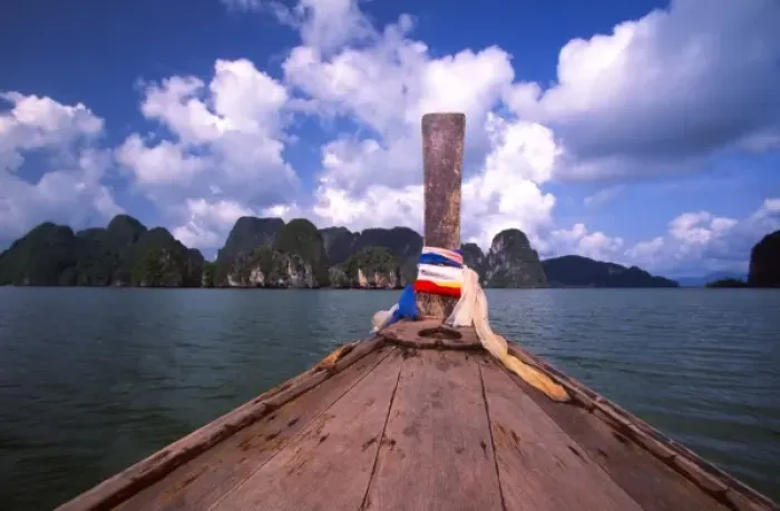 Framed Print : Asia, Thailand, Phang Nga National park, longtail boat in Phang Gna Bay Framed Print : Asia, Thailand, Phang Nga National park, longtail boat in Phang Gna Bay