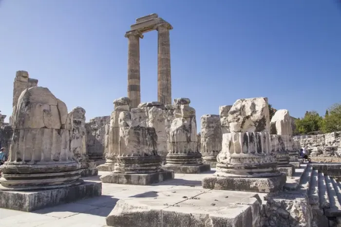 Framed Print : Asia, Turkey, the Archaeological Site of Didyma ruins. Didyma, means aAtwinaa in Greek