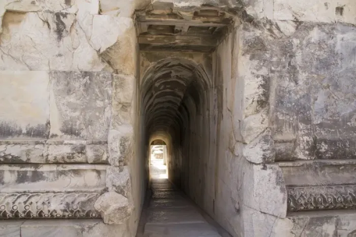 Framed Print : Asia, Turkey, the Archaeological Site of Didyma ruins. Didyma, means aAtwinaa in Greek
