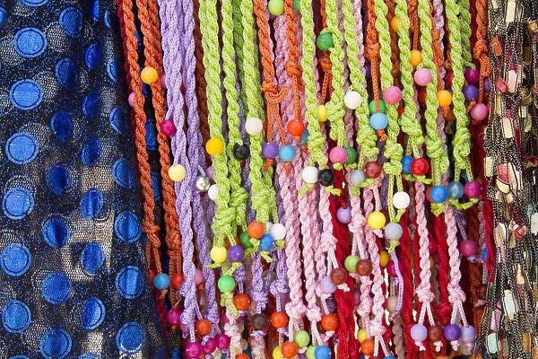 Asia, Turkey, colorful bracelets, necklaces made from Turkish twine and beads