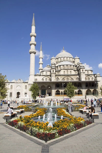 Asia, Turkey, Istanbul. The exterior of Yeni Cami Mosque is located in Eminonu neighborhood