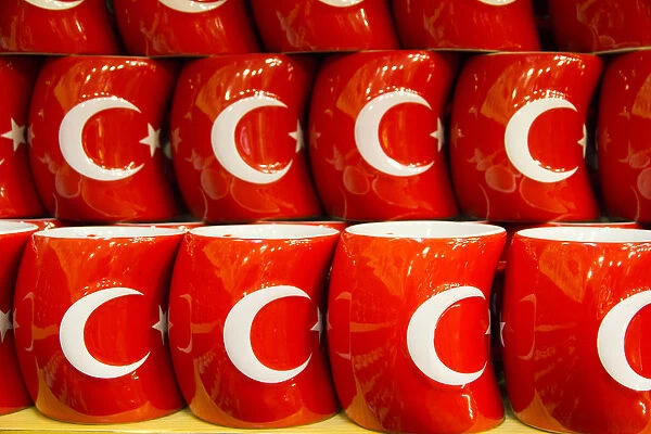Asia, Turkey. Turkish souveniers often display their national flag