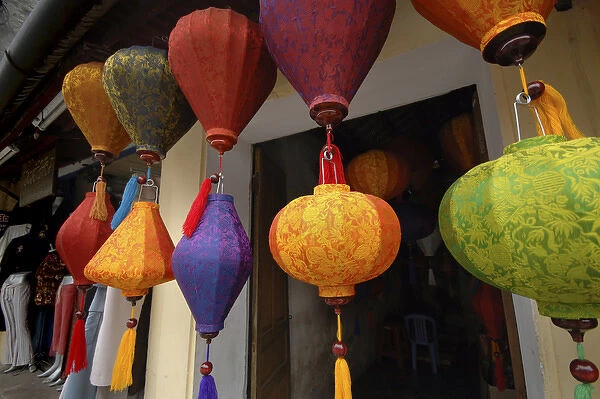 Asia, Vietnam. Colorful fabric lanterns for sale, Hoi An, Quang Nam Province
