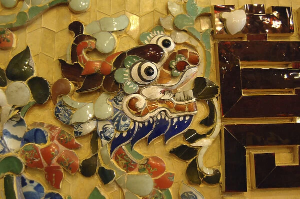 Asia, Vietnam. Mosaic naga, Khai Dinh Tomb, Hue, Thua Thienaa'Hue